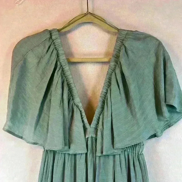 Lalavon Dress Green Women’s Size Small Tiered Maxi Rayon Blend - Picture 6 of 9